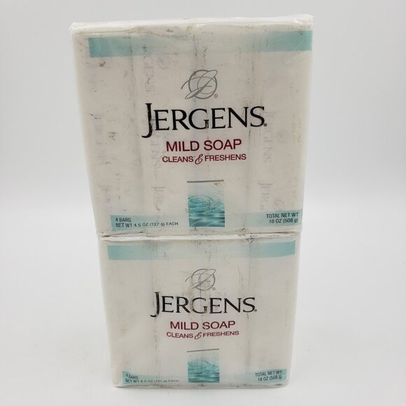 Jergens Mild Soap Cleans & Freshens (4) 4.5 Oz Bars Per Package - Lot of 2*